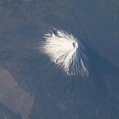 Mount Fuji is pictured from the International Space Station