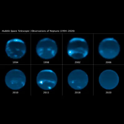 Neptune Cloud Cover Over Three Decades