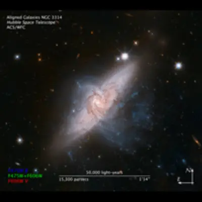 Compass and Scale Image of NGC 3314