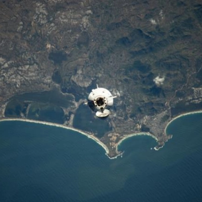 The SpaceX Dragon spacecraft carrying Axiom Mission 4 approaches the International Space Station