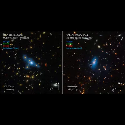 Ghost Light Galaxy Clusters Compass Image