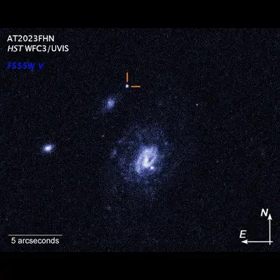 Hubble Views Bright Outburst Far from Galaxies (Compass Image)