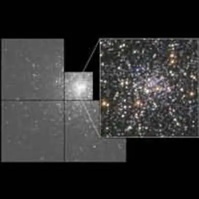Globular Star Cluster M15 (right) and Its Center (left)