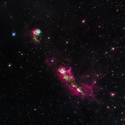 Hubble Spies Stellar Blast Setting Clouds Ablaze