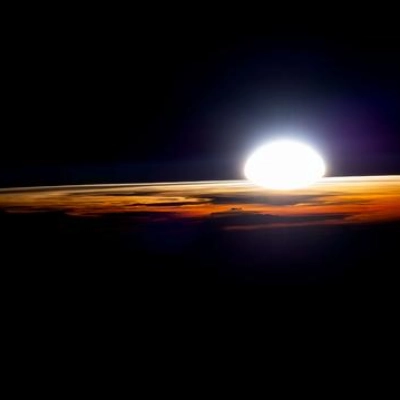 An orbital sunrise above Namibia in Africa