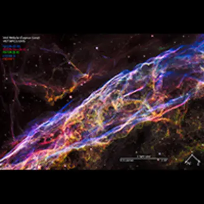 Compass and Scale Image of Veil Nebula