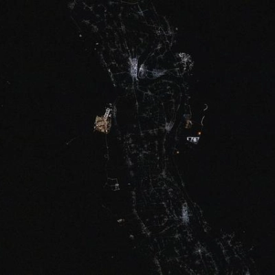 Sohag, Egypt, on the River Nile's fertile plain, pictured from the International Space Station