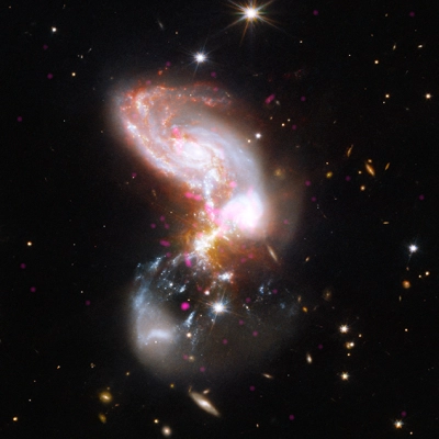 II Zw 096 - Galaxy gallery: Sixteen galaxies including spirals, ellipticals, and irregulars.