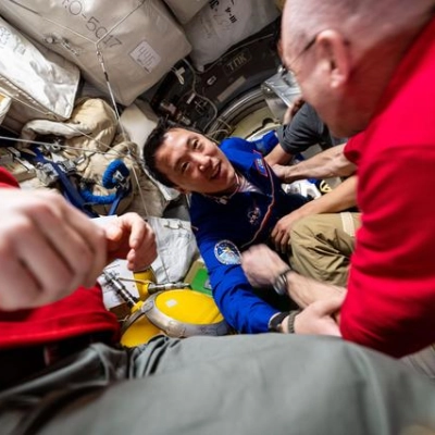NASA astronaut Jonny Kim enters the International Space Station