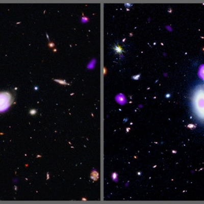 Supermassive Black Hole Growth - Two galaxies in a large survey to study the growth of supermassive black holes.