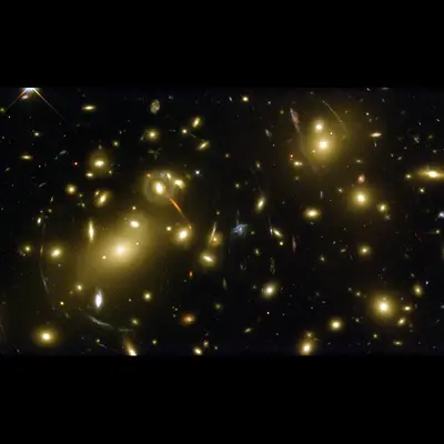 Gravity of Galaxy Cluster Abell 2218 Creates Giant "Lens"