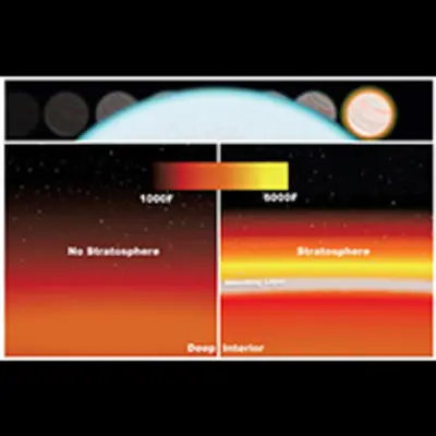 Artist's Illustration of Temperature Inversion in Exoplanet's Atmosphere