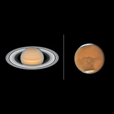 Saturn and Mars at Opposition