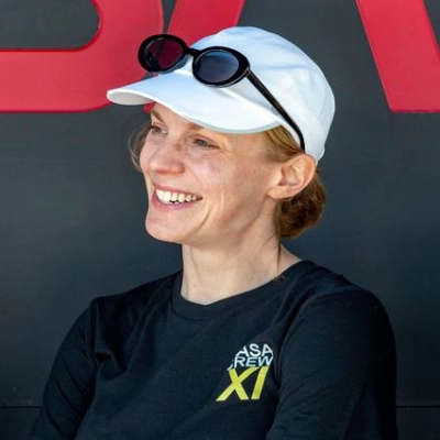 Astronaut Zena Cardman participates in a training session at Kennedy Space Center