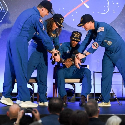 Enter JDate: April 11, 2026 Subject: Artemis-02 Crew Return Ceremony Location: Ellington Field Photo Credit: NASA/Bill Stafford