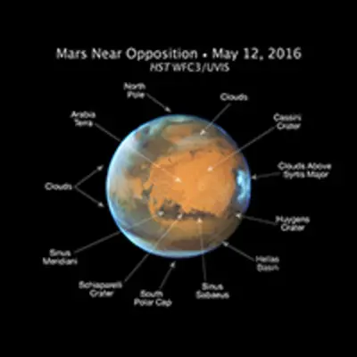Mars Near 2016 Oppostion (Annotated)