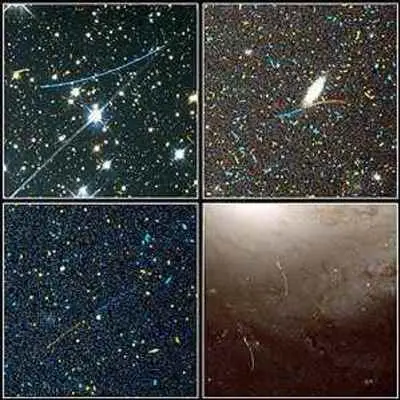 Curved Trails of Small Asteroids