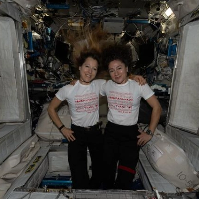 Astronauts Sophie Adenot and Jessica Meir celebrate Mother's Day aboard the International Space Station
