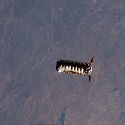 Northrop Grumman's Cygnus XL cargo craft approaches the International Space Station