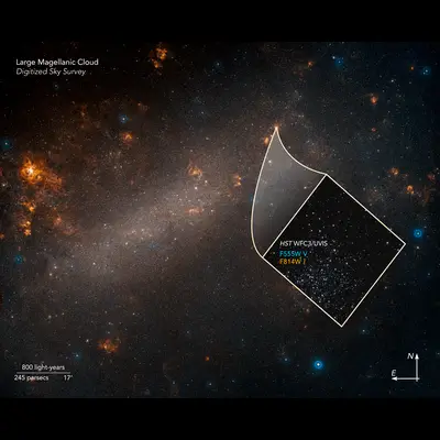 Compass Image of Large Magellanic Cloud