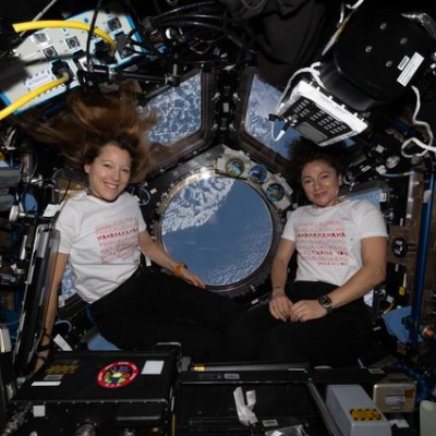Astronauts Sophie Adenot and Jessica Meir celebrate Mother's Day aboard the International Space Station