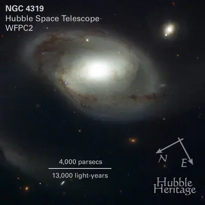 Spiral Galaxy NGC 4319 and Quasar Markarian 205
