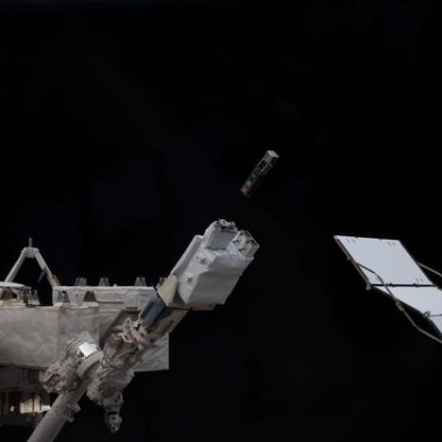 A trio of CubeSats is deployed into Earth orbit outside of the International Space Station