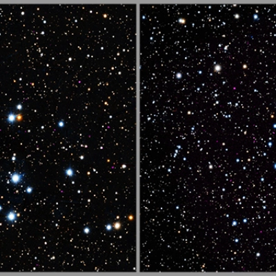 Young Star X-ray Evolution - Two star clusters representing a Chandra study of young, Sun-like stars.