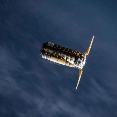 The Cygnus XL cargo spacecraft approaches the International Space Station