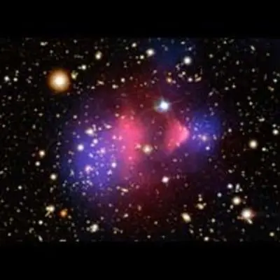 Visible-Light and X-Ray Composite Image of Galaxy Cluster 1E 0657-556
