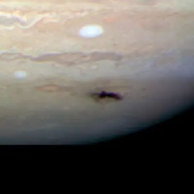 Closeup of New Dark Spot on Jupiter