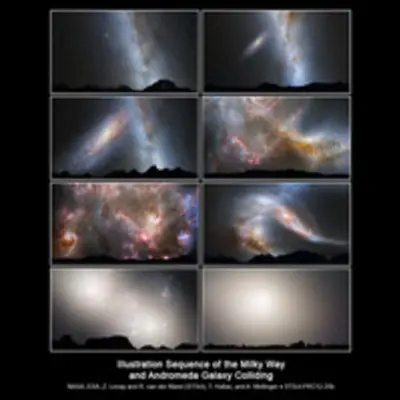 Nighttime Sky View of Future Galaxy Merger