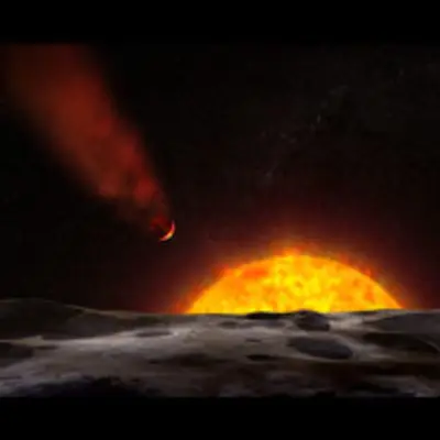 Artist's Concept of Exoplanet with Comet-like Tail