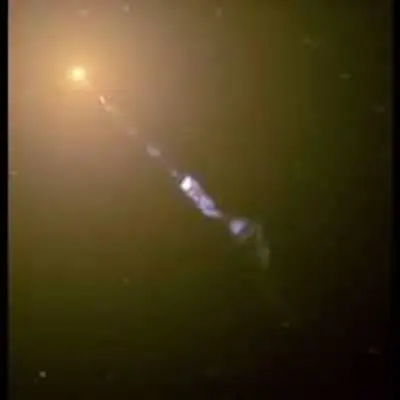 Black Hole-Powered Jet of Electrons and Sub-Atomic Particles Streams From Center of Galaxy M87
