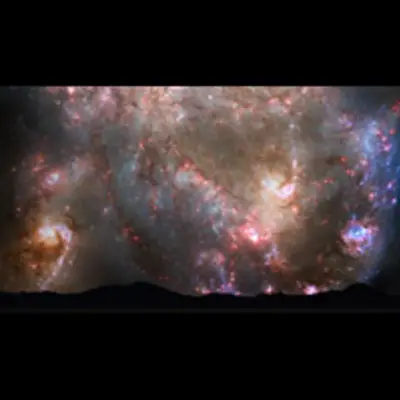 Nighttime Sky View of Future Galaxy Merger: 3.85-3.9 Billion Years