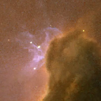 Closeup of Filamentary Structure in Trifid Nebula