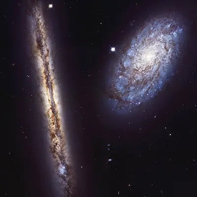 Spiral Galaxy Pair NGC 4302 and NGC 4298