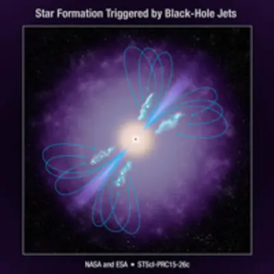 Star Formation Triggered by Black-Hole Jets (Artist's Concept)