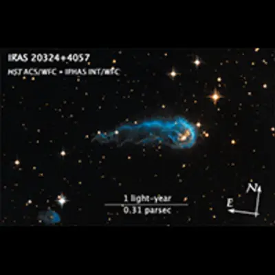 Compass and Scale Image for Protostar IRAS 20324+4057