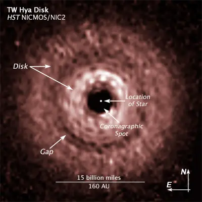 Compass and Scale Image of TW Hydrae Disk