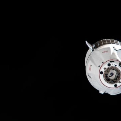 The SpaceX Dragon cargo craft approaches the International Space Station