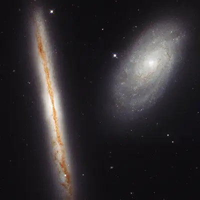 Infrared Image of Galaxy Pair NGC 4302 and NGC 4298