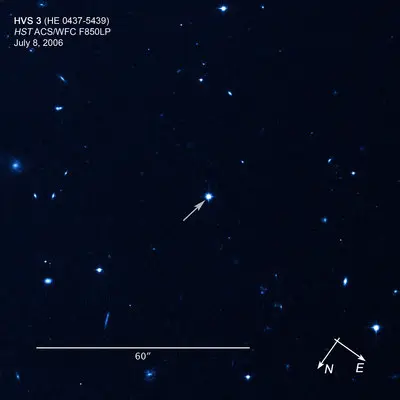 Compass/Scale Image of Hypervelocity Star HE 0437-5439