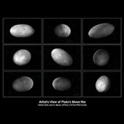 Artist's Illustration of the Chaotic Spin of Pluto's Moon Nix