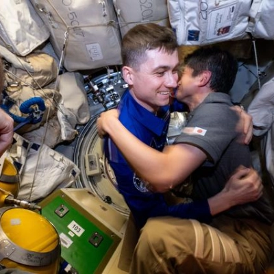 Roscosmos cosmonaut Alexey Zubritsky enters the International Space Station