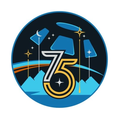 The official mission insignia of the Expedition 75 crew aboard the International Space Station
