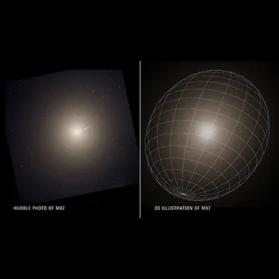 Hubble Image and 3D Model of M87