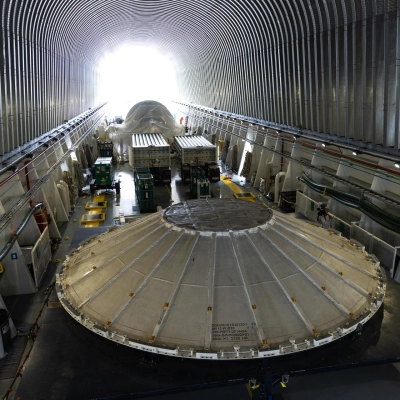 Roman Space Telescope and Artemis III SLS Core Stage Weather Cover Arrive at KSC