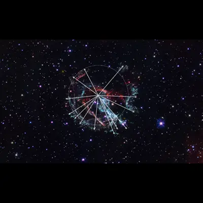 Supernova Remnant 1E 0102 Annotated