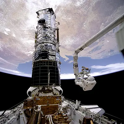 Hubble Docked with the Shuttle Endeavor (1993)